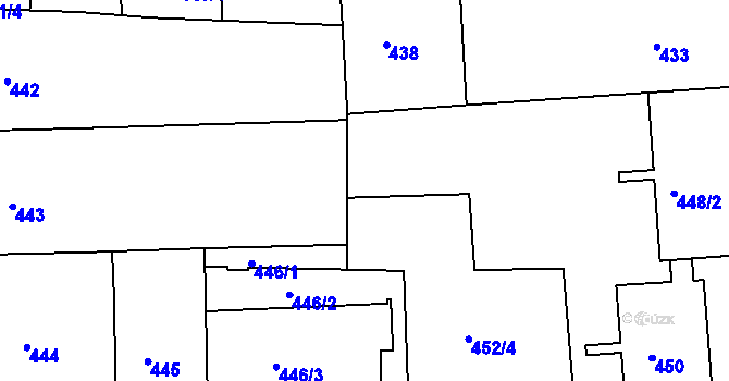 Parcela st. 446/5 v KÚ Nusle, Katastrální mapa