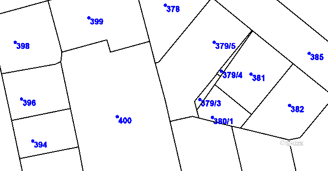 Parcela st. 379/2 v KÚ Nusle, Katastrální mapa