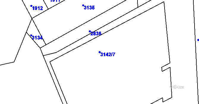 Parcela st. 3142/7 v KÚ Nusle, Katastrální mapa