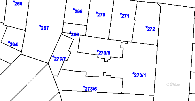 Parcela st. 273/8 v KÚ Nusle, Katastrální mapa