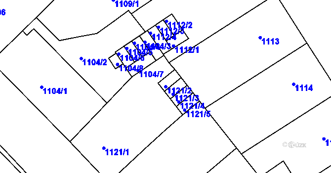 Parcela st. 1121/2 v KÚ Nusle, Katastrální mapa