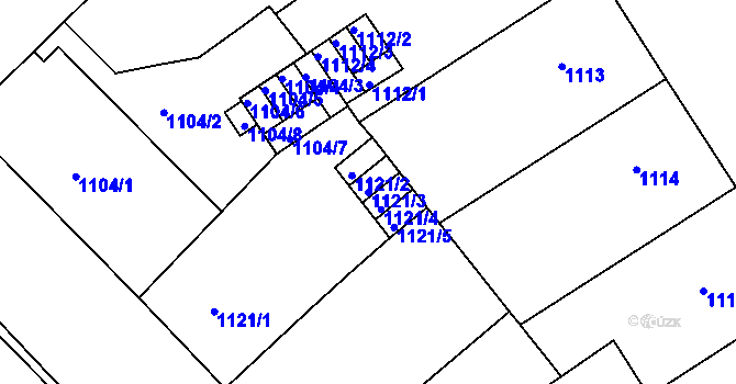 Parcela st. 1121/3 v KÚ Nusle, Katastrální mapa