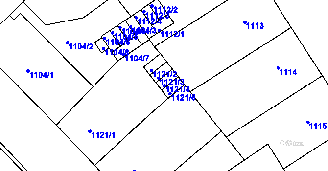 Parcela st. 1121/4 v KÚ Nusle, Katastrální mapa