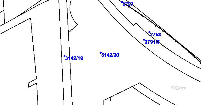 Parcela st. 3142/20 v KÚ Nusle, Katastrální mapa