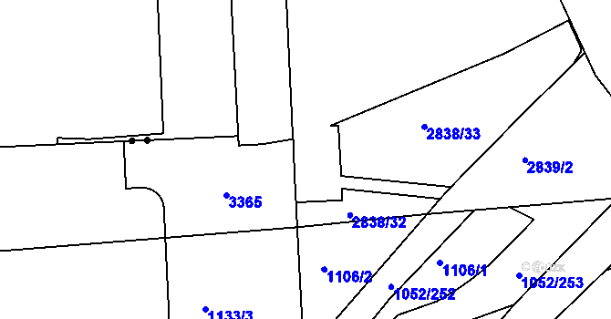 Parcela st. 2838/34 v KÚ Nusle, Katastrální mapa