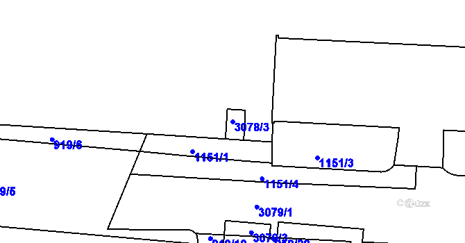 Parcela st. 3078/3 v KÚ Nusle, Katastrální mapa