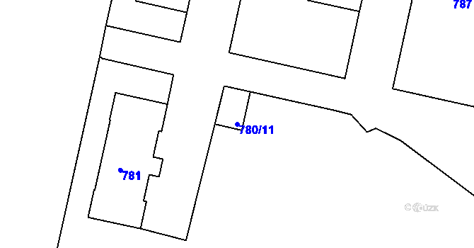 Parcela st. 780/11 v KÚ Nusle, Katastrální mapa
