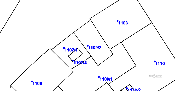 Parcela st. 1109/2 v KÚ Nusle, Katastrální mapa