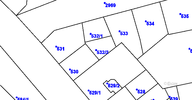 Parcela st. 532/2 v KÚ Nusle, Katastrální mapa