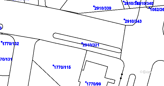 Parcela st. 2910/321 v KÚ Nusle, Katastrální mapa