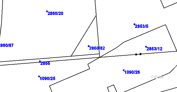 Parcela st. 2860/82 v KÚ Nusle, Katastrální mapa