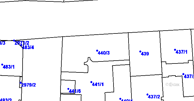 Parcela st. 440/3 v KÚ Nusle, Katastrální mapa