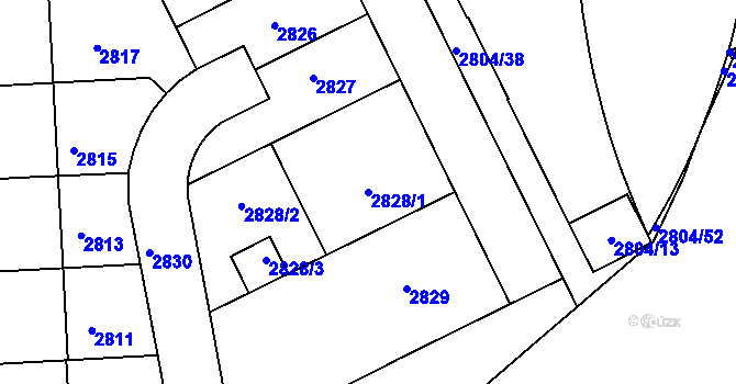 Parcela st. 2828/1 v KÚ Nusle, Katastrální mapa