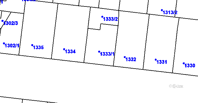 Parcela st. 1333/1 v KÚ Nusle, Katastrální mapa