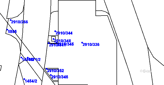 Parcela st. 2910/336 v KÚ Nusle, Katastrální mapa