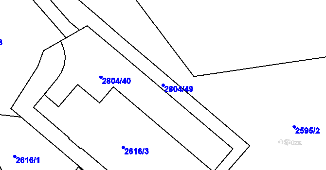 Parcela st. 2804/49 v KÚ Nusle, Katastrální mapa