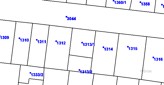 Parcela st. 1313/1 v KÚ Nusle, Katastrální mapa