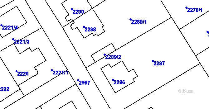 Parcela st. 2289/2 v KÚ Nusle, Katastrální mapa