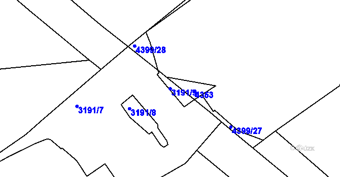 Parcela st. 3191/9 v KÚ Nusle, Katastrální mapa