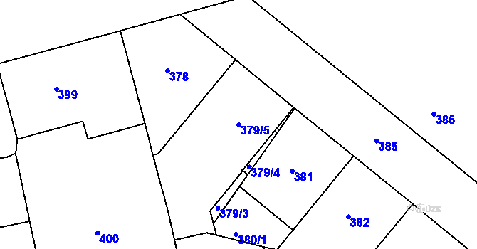 Parcela st. 379/5 v KÚ Nusle, Katastrální mapa