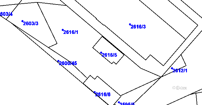 Parcela st. 2616/5 v KÚ Nusle, Katastrální mapa