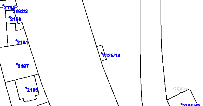Parcela st. 2325/14 v KÚ Chodov, Katastrální mapa
