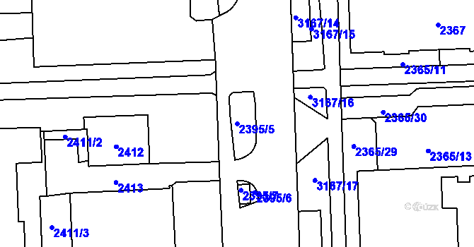Parcela st. 2395/5 v KÚ Chodov, Katastrální mapa