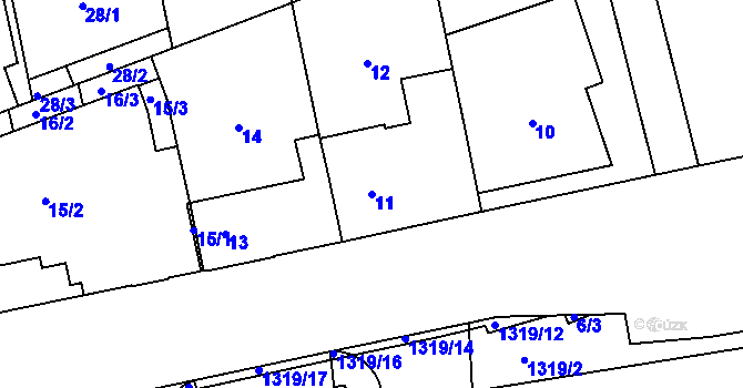 Parcela st. 11 v KÚ Chodov, Katastrální mapa