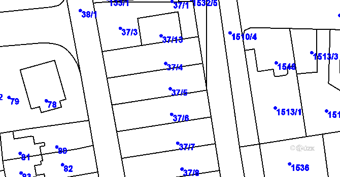 Parcela st. 37/5 v KÚ Chodov, Katastrální mapa