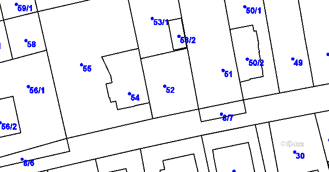 Parcela st. 52 v KÚ Chodov, Katastrální mapa