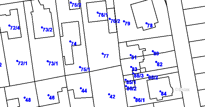 Parcela st. 77 v KÚ Chodov, Katastrální mapa