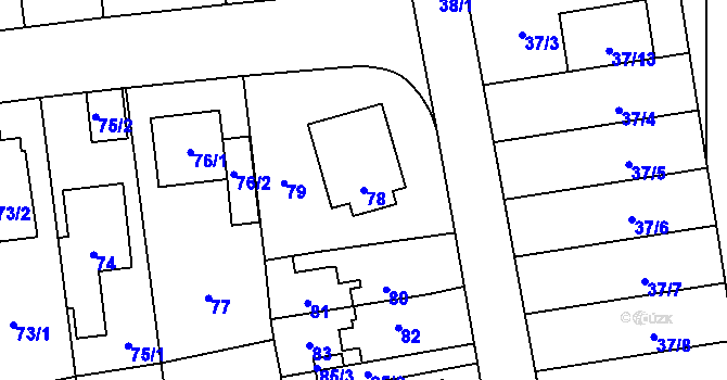 Parcela st. 78 v KÚ Chodov, Katastrální mapa