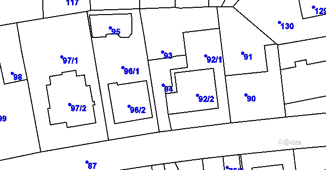 Parcela st. 94 v KÚ Chodov, Katastrální mapa