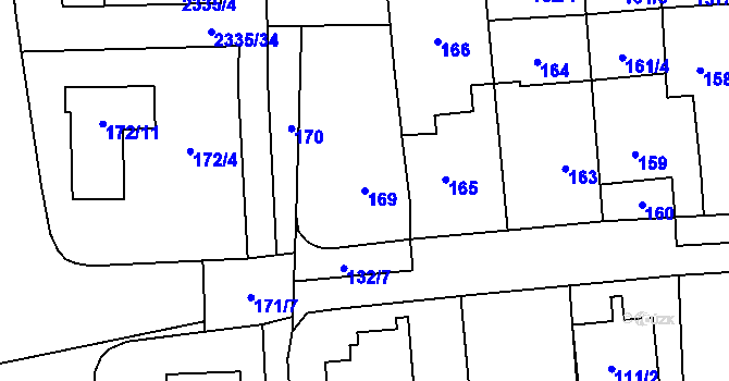 Parcela st. 169 v KÚ Chodov, Katastrální mapa