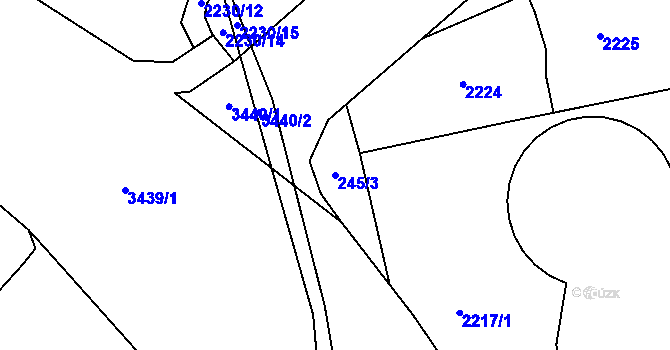 Parcela st. 245/3 v KÚ Chodov, Katastrální mapa