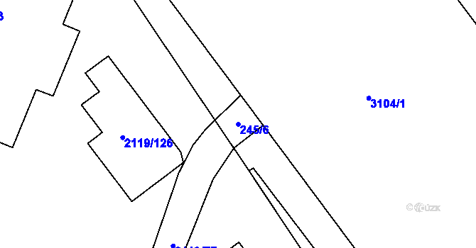 Parcela st. 245/6 v KÚ Chodov, Katastrální mapa