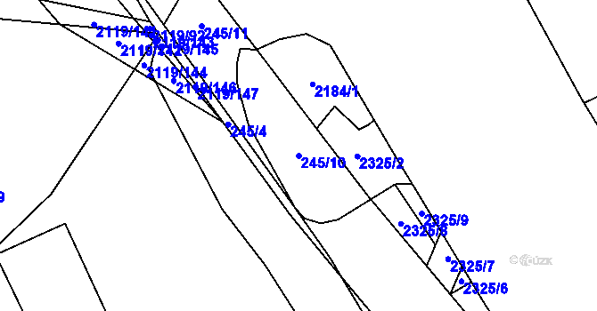 Parcela st. 245/10 v KÚ Chodov, Katastrální mapa