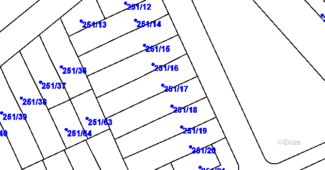 Parcela st. 251/17 v KÚ Chodov, Katastrální mapa