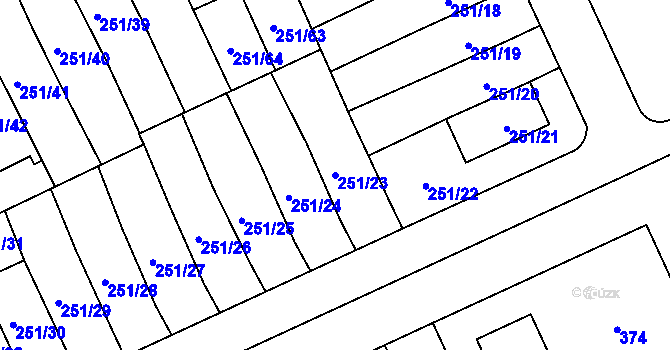 Parcela st. 251/23 v KÚ Chodov, Katastrální mapa
