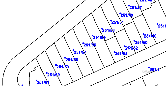 Parcela st. 251/56 v KÚ Chodov, Katastrální mapa
