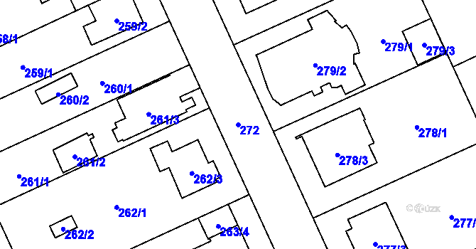 Parcela st. 272 v KÚ Chodov, Katastrální mapa