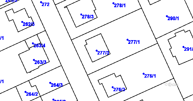 Parcela st. 277/3 v KÚ Chodov, Katastrální mapa