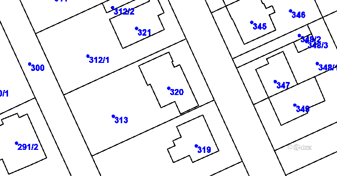 Parcela st. 320 v KÚ Chodov, Katastrální mapa