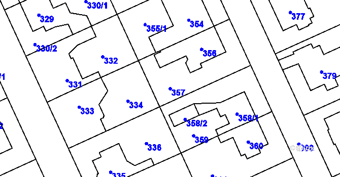Parcela st. 357 v KÚ Chodov, Katastrální mapa