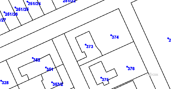 Parcela st. 373 v KÚ Chodov, Katastrální mapa