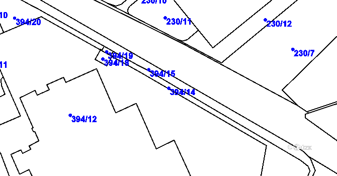 Parcela st. 394/14 v KÚ Chodov, Katastrální mapa