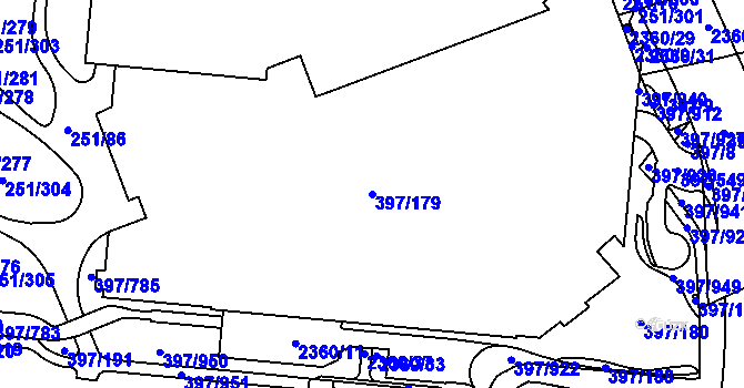 Parcela st. 397/179 v KÚ Chodov, Katastrální mapa