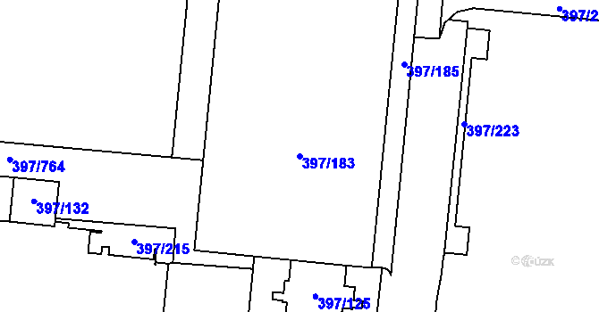 Parcela st. 397/183 v KÚ Chodov, Katastrální mapa