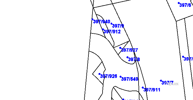Parcela st. 397/189 v KÚ Chodov, Katastrální mapa