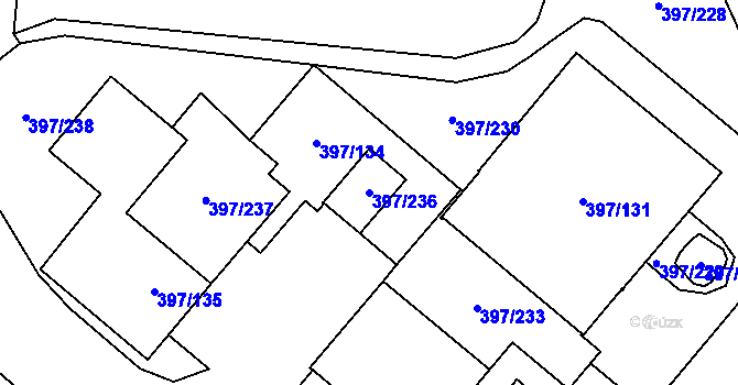 Parcela st. 397/236 v KÚ Chodov, Katastrální mapa